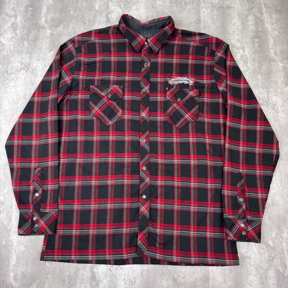 Kuhl Other - Kuhl Flannel Shirt Mens XL Red Plaid Long Sleeve Western Pearl Snap Pocket Logo